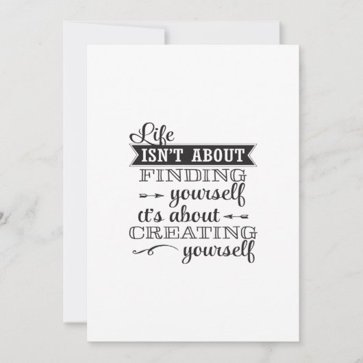 het leven gaat er niet om jezelf te vinden , het g kaart (Voorkant)