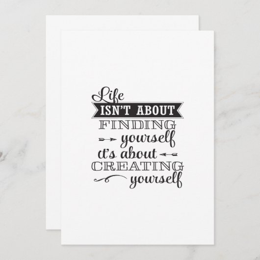 het leven gaat er niet om jezelf te vinden , het g kaart (Voorkant / Achterkant)