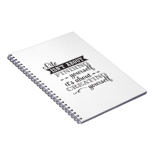 het leven gaat er niet om jezelf te vinden , het g notitieboek (Rechterzijde)