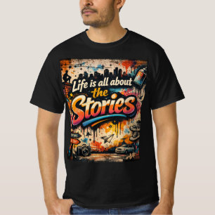 "Het leven gaat helemaal over de verhalen" T-shirt