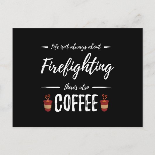 Het leven gaat niet over brandbestrijding, er is o feestdagenkaart (Voorkant)