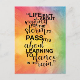 "Het leven gaat niet over" citaat Briefkaart