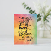 "Het leven gaat niet over" citaat Briefkaart (Staand voorkant)