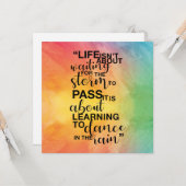 "Het leven gaat niet over" citaat Kaart (Voorkant / Achterkant in situ)