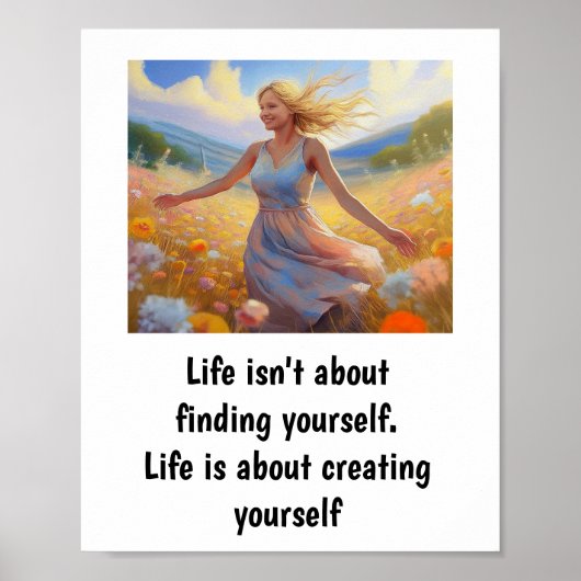 Het leven gaat niet over het vinden van jezelf. poster (Voorkant)