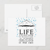 Het leven gaat niet over wachten op het storm briefkaart (Voorkant / Achterkant)