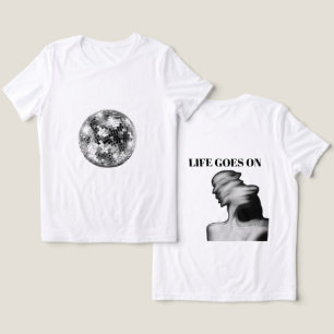 Het leven gaat op een grafisch T-shirt