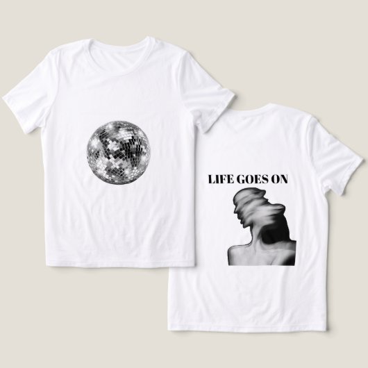 Het leven gaat op een grafisch T-shirt (Ontwerp Voorkant & Achterkant)