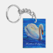 Het leven gaat over de reis - Monogram - swan Sleutelhanger (Voorkant Links)