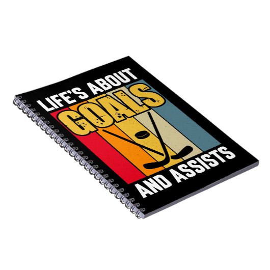 Het leven gaat over doelen en helpt Hockey Notitieboek (Rechterzijde)