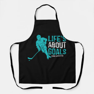 Het leven gaat over doelen en helpt Hockey Player Schort