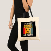 Het leven gaat over doelen en helpt Hockey Tote Bag (Voorkant (product))