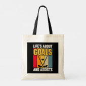 Het leven gaat over doelen en helpt Hockey Tote Bag (Achterkant)