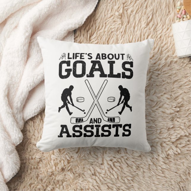 Het leven gaat over doelen en helpt hockeyliefhebb kussen (Deken)