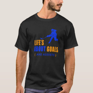 Het leven gaat over doelen Ice Hockey voor jongens T-shirt