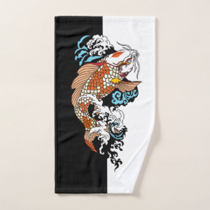 Het leven gaat over evenwicht. Japanse koikarper Bad Handdoek
