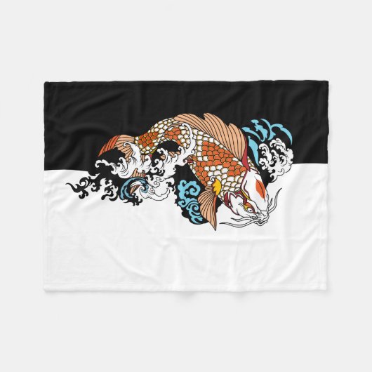 Het leven gaat over evenwicht. Japanse koikarper Fleece Deken (Voorkant (Horizontaal))