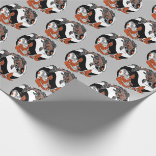 Het leven gaat over evenwicht. Symbool twee koi en Cadeaupapier