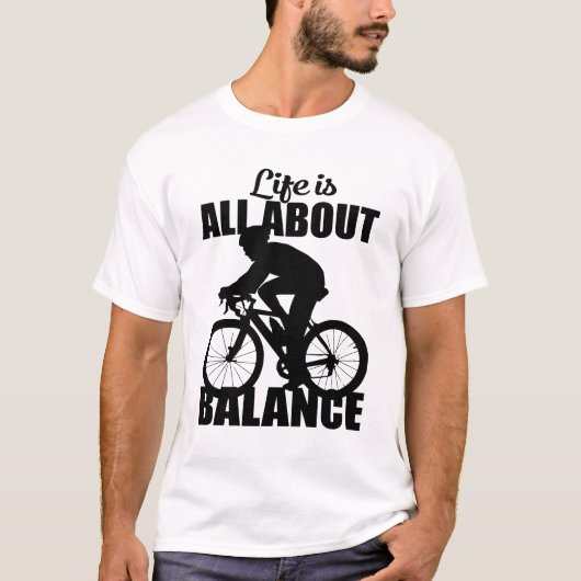 Het leven gaat over evenwicht t-shirt (Voorkant)