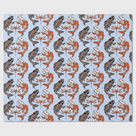 Het leven gaat over evenwicht. Twee koi- en waterl Cadeaupapier (Vlak)