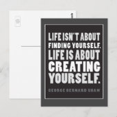 Het leven gaat over het Creëer van jezelf Quote Br Briefkaart (Voorkant / Achterkant)