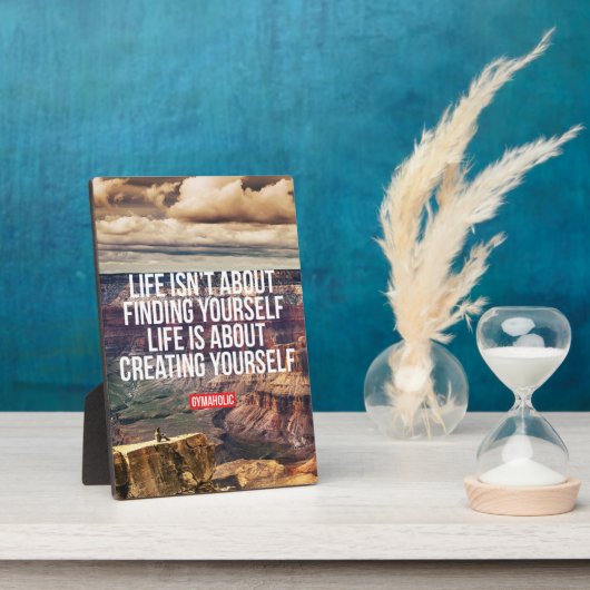 Het leven gaat over jezelf creëren fotoplaat (Zijkant)