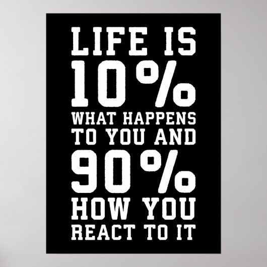 Het leven gaat over wat er met je gebeurt vs hoe j poster (Voorkant)