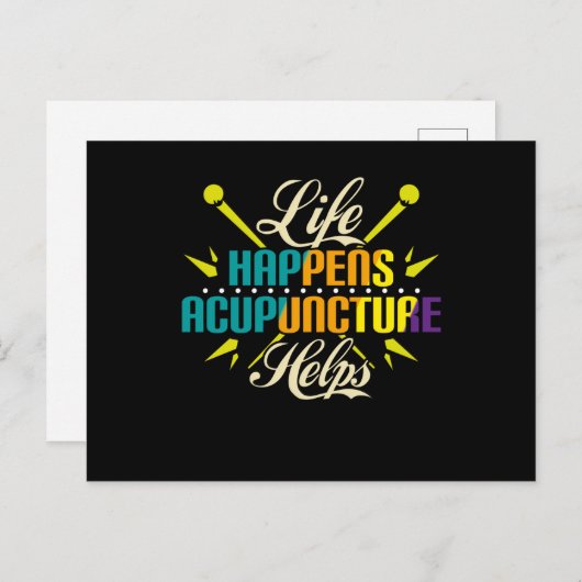Het leven gebeurt Acupunctueel Helpt, Acupunctie Briefkaart (Voorkant / Achterkant)