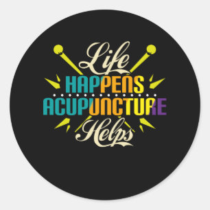 Het leven gebeurt Acupunctueel Helpt, Acupunctie Ronde Sticker
