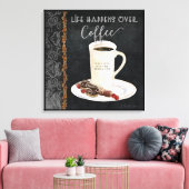 Het leven gebeurt boven koffie gepersonaliseerd canvas afdruk (Insitu (Woonkamer))