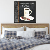 Het leven gebeurt boven koffie gepersonaliseerd canvas afdruk (Insitu (Slaapkamer))