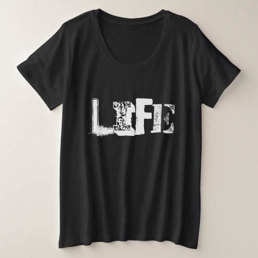 Het leven gebeurt grote maat t-shirt (Design voorkant)