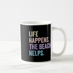 Het leven gebeurt het strand helpt Grappig Humor G Koffiemok