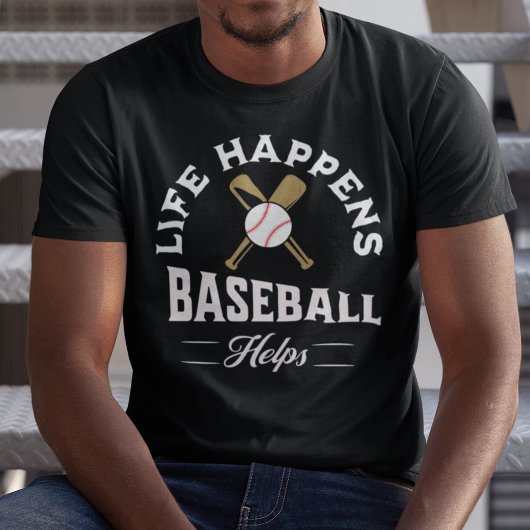 Het leven gebeurt honkbal helpt t-shirt