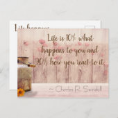 Het leven gebeurt Inspirerend Briefkaart (Voorkant / Achterkant)