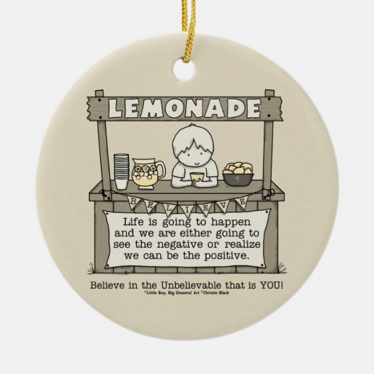 Het leven gebeurt keramisch ornament (Voorkant)