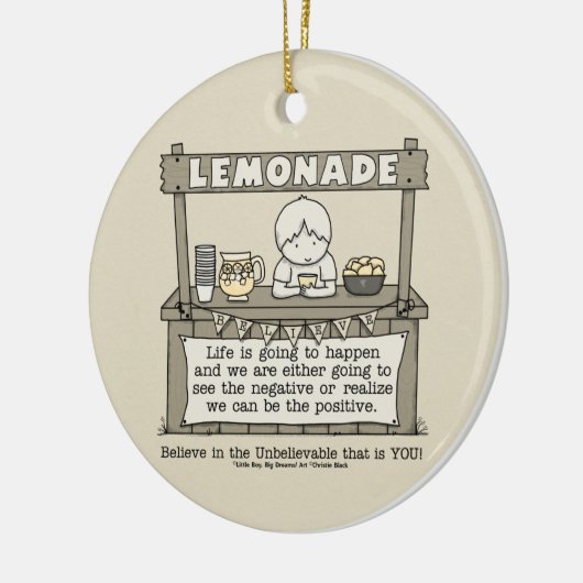 Het leven gebeurt keramisch ornament (Links)