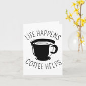 Het leven gebeurt, koffie helpt grafische notitiek kaart (Gele Bloem)