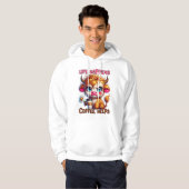 Het Leven Gebeurt, Koffie Helpt Hoodie (Voorkant volledig)