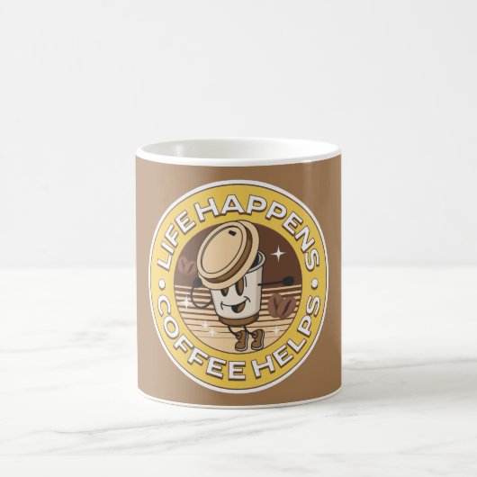 Het leven gebeurt koffie helpt koffiemok (Center)