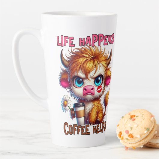 Het Leven Gebeurt, Koffie Helpt Latte Mok (In situ)