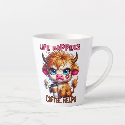 Het Leven Gebeurt, Koffie Helpt Latte Mok (Rechts)