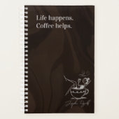 Het leven gebeurt. Koffie helpt. Minimalistisch Planner (Voorkant)