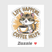 Het leven gebeurt koffie Helpt Sticker (Vel)