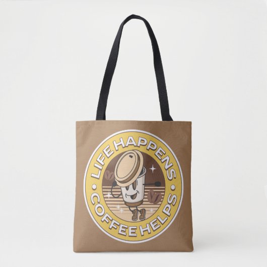 Het leven gebeurt koffie helpt tote bag (Voorkant)