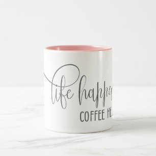 Het Leven Gebeurt, Koffie Helpt Tweekleurige Koffiemok