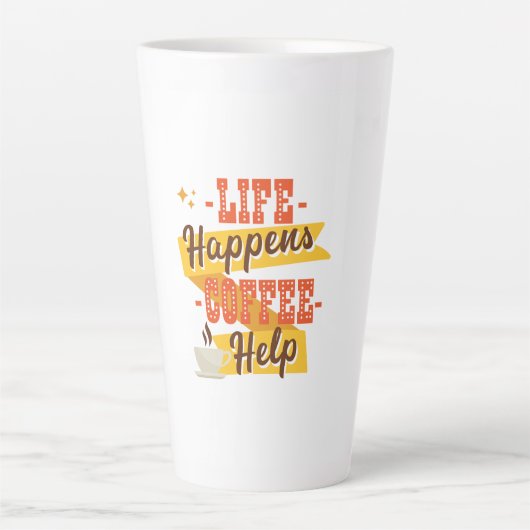 Het leven gebeurt Koffiehulp Latte Mok (Voorkant)