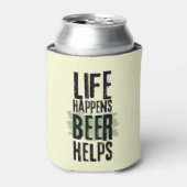 Het leven gebeurt met bier helpt grappige Koelbox Blikjeskoeler (Blikje Voorkant)