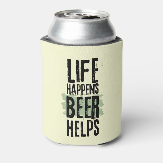 Het leven gebeurt met bier helpt grappige Koelbox Blikjeskoeler (Blikje Achterkant)