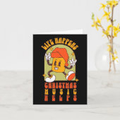 Het leven gebeurt met kerstmuziek helpt kaart (Gele Bloem)